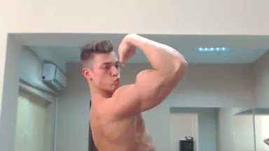 Hot Muscled Fit Stud Flexing Hard