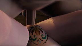 Witch Elsa: Sexy Halloween Anime Girl in 3D - Standing Behind Sex and Creampie Action!