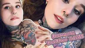 Sultry Tattooed Babe with Enormous Breasts Masturbates to Orgasmic Bliss!