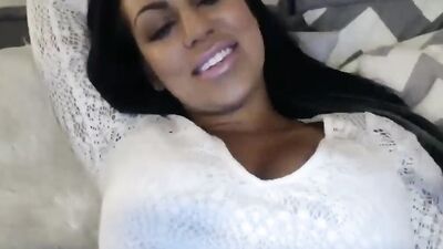 Voluptuous cam lady Briana Lee is teasing her randy fans while wrapped in a white dress