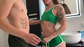 Real cheating with slutty skinny teen dirty talk.