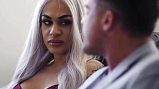 Latina shemale throats and fucks the ass of her guy friend