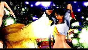 Half-Naked Anime Girls Dance & Sing Seductively In MMD Cartoon Style