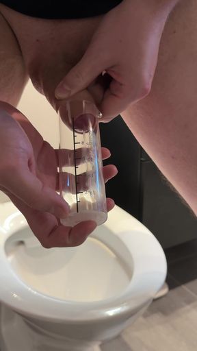 Milking my cock and measuring my cumshot