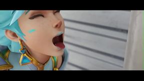 Atlantic Tracer From The Game Overwatch Receives a Facial Cumshot (KreiSake)