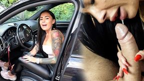 Hot Babe Fucks In Porsche Cayenne, Spewing Cum