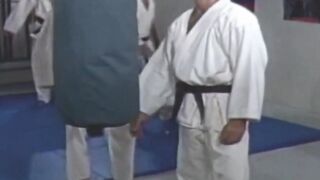 Karate stud screwed crude before his body is cumshowered