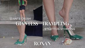 Giantess finds tiny lovers looking up her skirt and crushes and tramples them all (3)