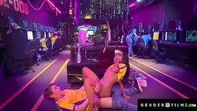 E-games Trans Hottie Smashed In Public By Rival While Teammates Watch!