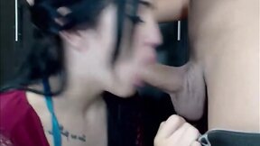 Brunette trans cutie making her lover a happy man