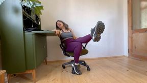 sweaty feet, socks and sneakers after good run aV