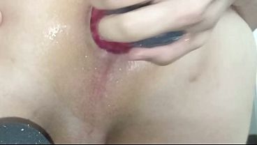 Soda bottle in my ass makes me cum loads
