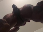 Happy Tuesday cumshot on bathroom floor and had to pee also