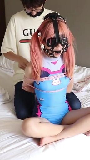 Gg53 - a Barefoot Girl in a Swimsuit Is Bound to a Bed and Her Feet Are Stimulated with a Vibrating Egg.