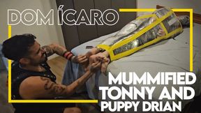 Dom Ícaro Mummifying Tonny & Puppy Drian - Gay Bondage - Gay Domination - Mummification - Pet Play - Foot Fetish - Twink - BDSM