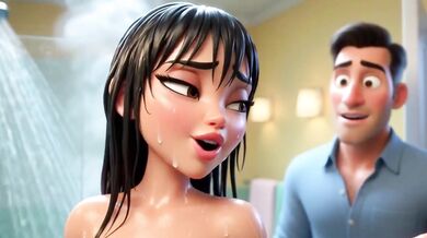Stepdaughter Sneaks Secret Motel with Stepmom for Passionate Beach Role Play 3D Animation
