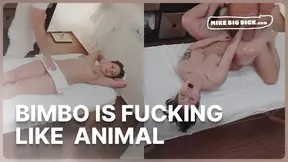 Brunette Bimbo Rides Cock Like a Fucking Slut