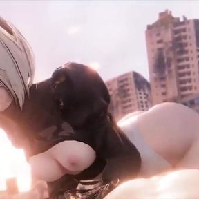 2B Riding Dick Hard