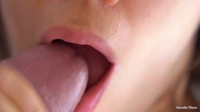 her sensual lips & tongue make him cum in mouth, super closeup - veronika charm 4k