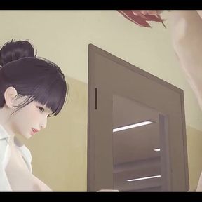 Hentai Uncensored - Shoko Sucks and Gets Fucked on Her Knees in the Library - Japanese Asian Manga Anime Game Porn