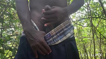 RevealMe -- EBONY GAY SOLO CUM IN THE FOREST (PART 2)
