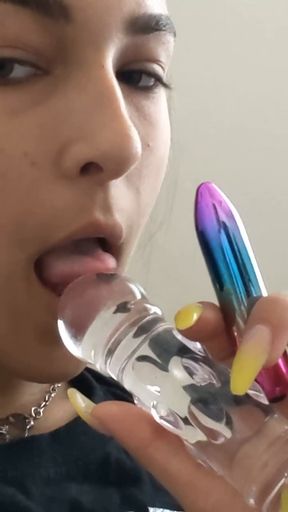 Glass Dildo Solo Masterbation