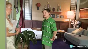 Erica, the blonde MILF, offers her tight asshole to every man