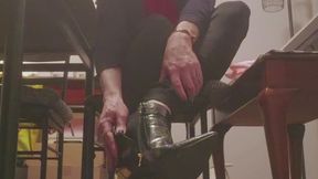 Taking off my black high heels