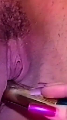 Horny Brunette Stuffs Redhead's Wet Pussy with Thick Marker