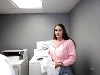 Large breasts blond mother i'd like to fuck swallows biggest BBC spunk flow from her late nite food delivery driver ft Misty Rein