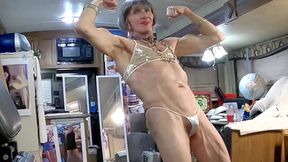 &#x00A6; Old-Tranny Granny Gets Hammered: Bicep Bonanza with Grandpa's 40-LB Weights!