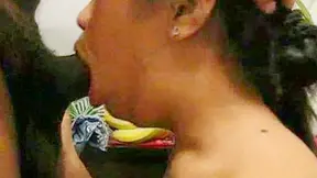 Deeper and deeper in that chick's cock-hungry mouth