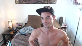 Hung Scruffy Twink Jerks and Rides Dildo