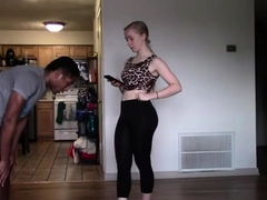 bunny_n_wolf - A slender girl in tights punishes a guy in