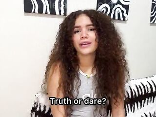 I play truth or dare with my stepsister! What a taut snatch this babe has.