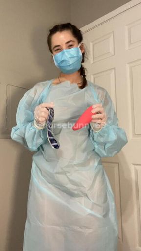 Surgical PPE Sheer Isolation Gown Standing Orgasm