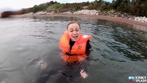 Strapped Tight & Floating Free - Sexy Wetsuit Life Jacket Test