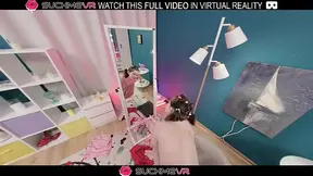 Busty horny girl Rebecca Nikson fucked her lover,in VR