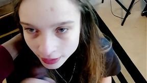 Lesbian roommate sucks dick for rent