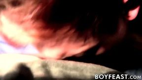 Tattooed twink Blake Mast wanking while POV sucking big dick