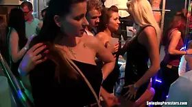 Blonde party chick gets fucked in club