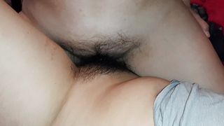 Unshaved Pussies Rub and Cum Twice - Lesbian-candys