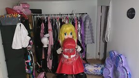 Long version pvc kigurumi cosplay with homemade hood and breathplay