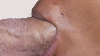 Interracial sloppy bj cum into mouth and drink