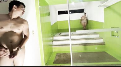 Gigantic cock stretching her tight neck in the chalet while she moans without limits