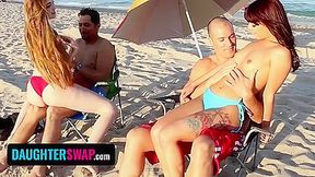 Stepdaughter Exchange - Slutty Teens 18+ Seduces Every Others Stepdaddy By Getting Topless Whilst Sunbathing