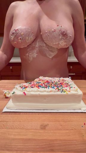 Step mom ruins birthday cake with her huge tits