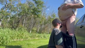 In the park with grandpa bear