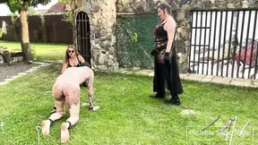 Heavy-Bruised Slaven Takes Extreme Caning from Lady Domina