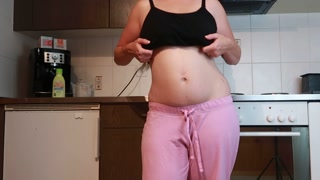 Lactating Milf Milky Boobs Masturbation In The Kitchen